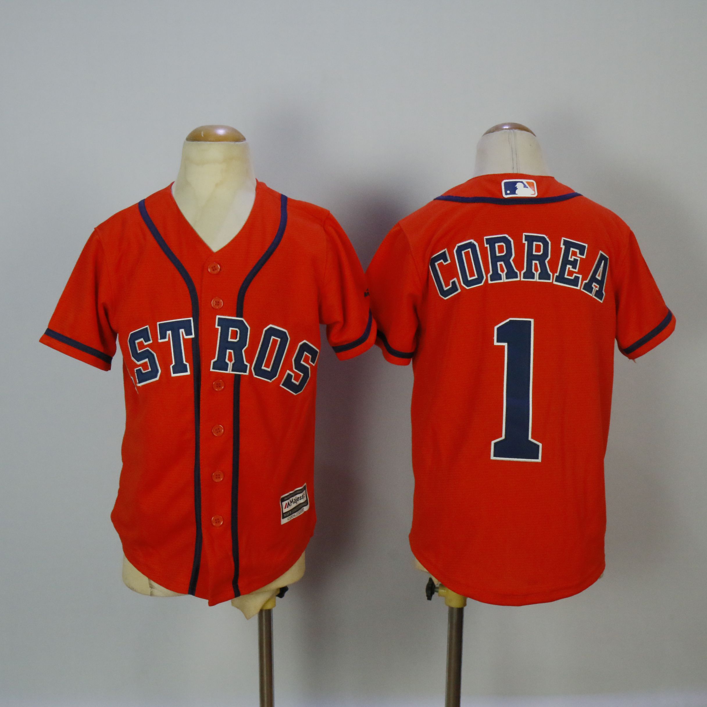 Youth Houston Astros #1 Correa Orange MLB Jerseys->youth mlb jersey->Youth Jersey
